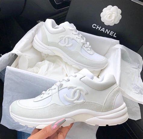 white chanel trainers